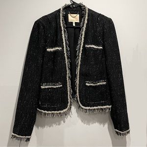 Rebecca Taylor tweed cropped jacket with chain details, size 12